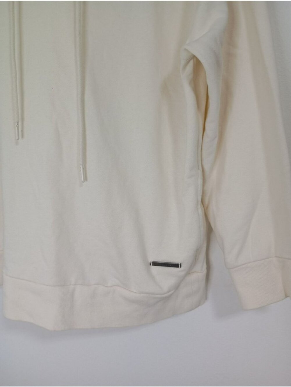 Peace Love World Womens Ivory Hoodie Size Large Cotton Blend Relaxed Fit - Picture 4 of 11